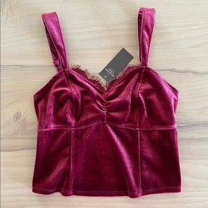 Abercrombie & Fitch Cropped Velvet Cami ✨NWT✨